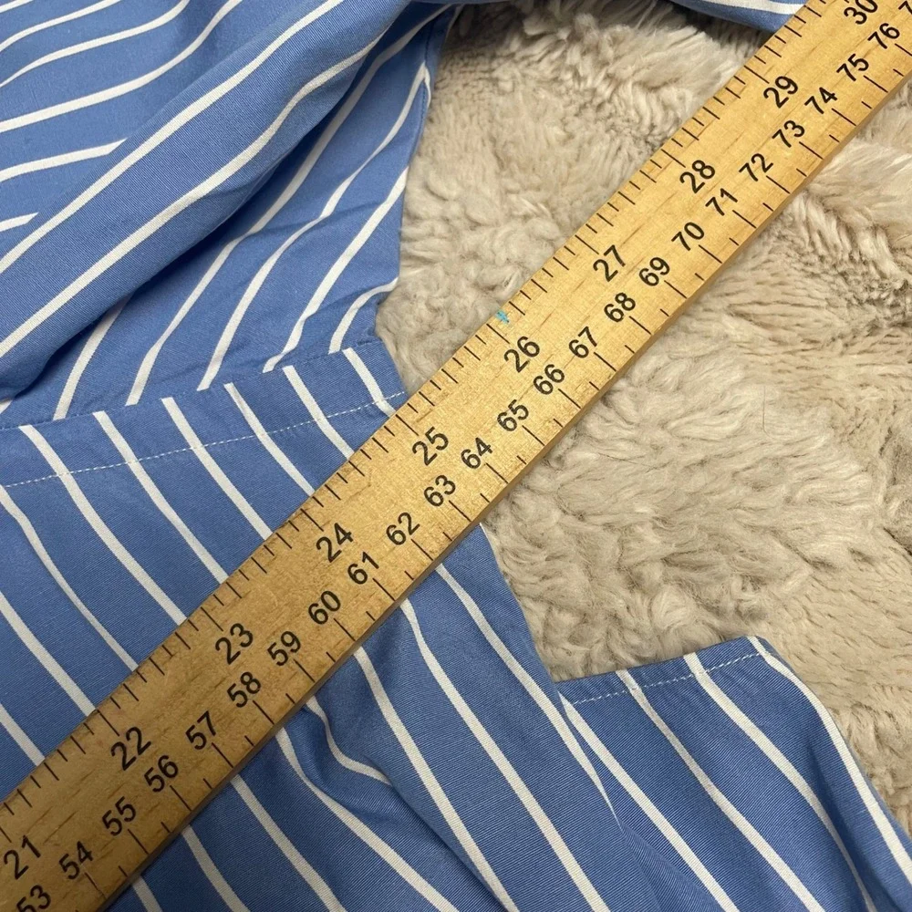 Ralph‎ Lauren Mens Classic Fit Striped Button Down Shirt Blue White XL 17 34/35